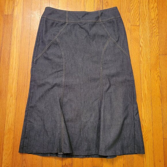 NYCC New York Clothing Co Blue Jean Denim Skirt 16W Cotton Blend Stretch Modest - Picture 1 of 3